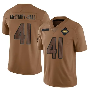 Men's New York Jets Marcelino McCrary-Ball Brown 2023 Salute To Service Jersey - Limited