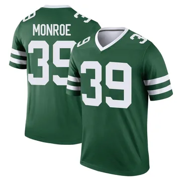 Youth Nike New York Jets Jarius Monroe Green Legacy Jersey - Legend