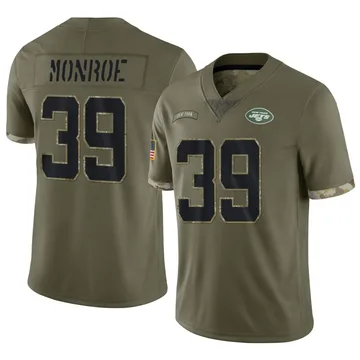 Youth Nike New York Jets Jarius Monroe Olive 2022 Salute To Service Jersey - Limited