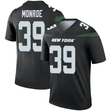Youth Nike New York Jets Jarius Monroe Stealth Black Color Rush Jersey - Legend